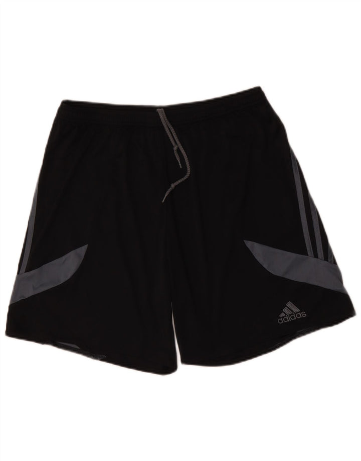 Męskie spodenki sportowe Adidas Climalite, duże, czarne, z blokami kolorów, z poliestru