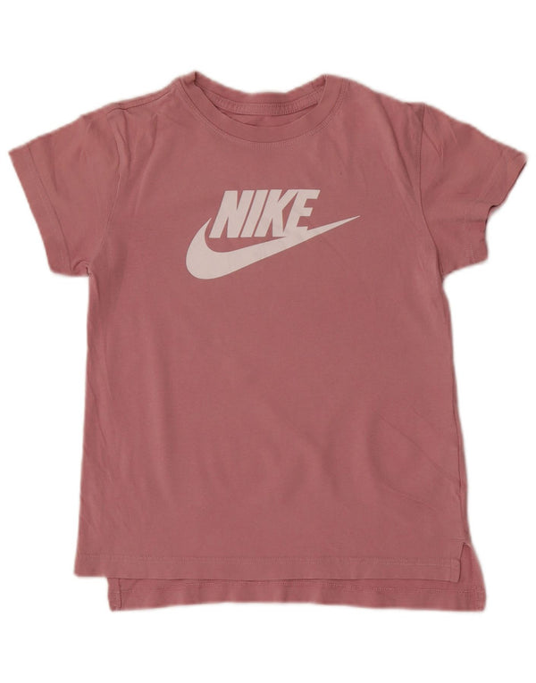 Dziewczęca koszulka z grafiką Nike, 10-11 lat, średnia, różowa, bawełniana