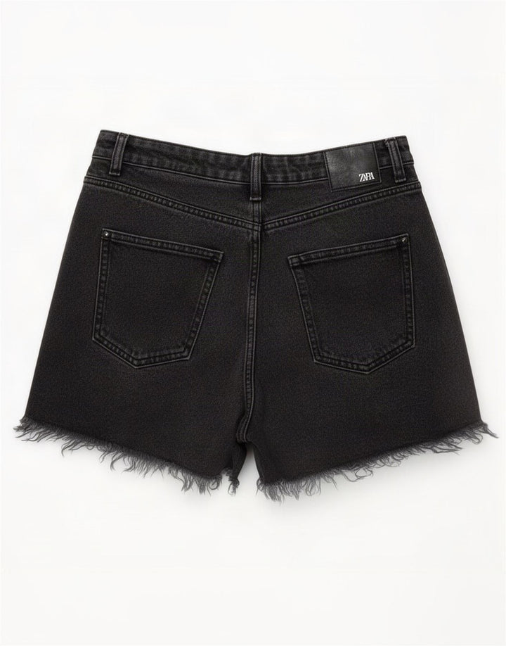 Damskie spodenki jeansowe z wysokim stanem Zara, średnie W30, szare