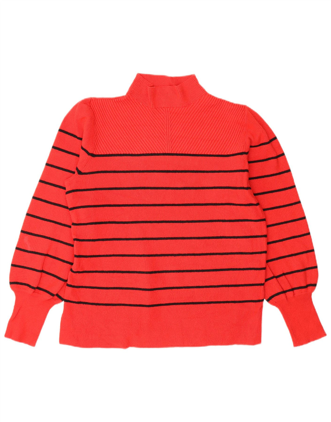 Marks & Spencer Damski sweter z golfem UK 14 w średnie czerwone paski