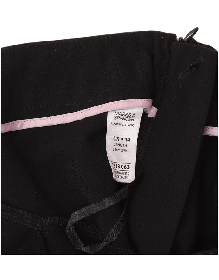 Marks & Spencer Damska spódnica w kształcie litery A UK 14, duża, W32, czarna, poliester