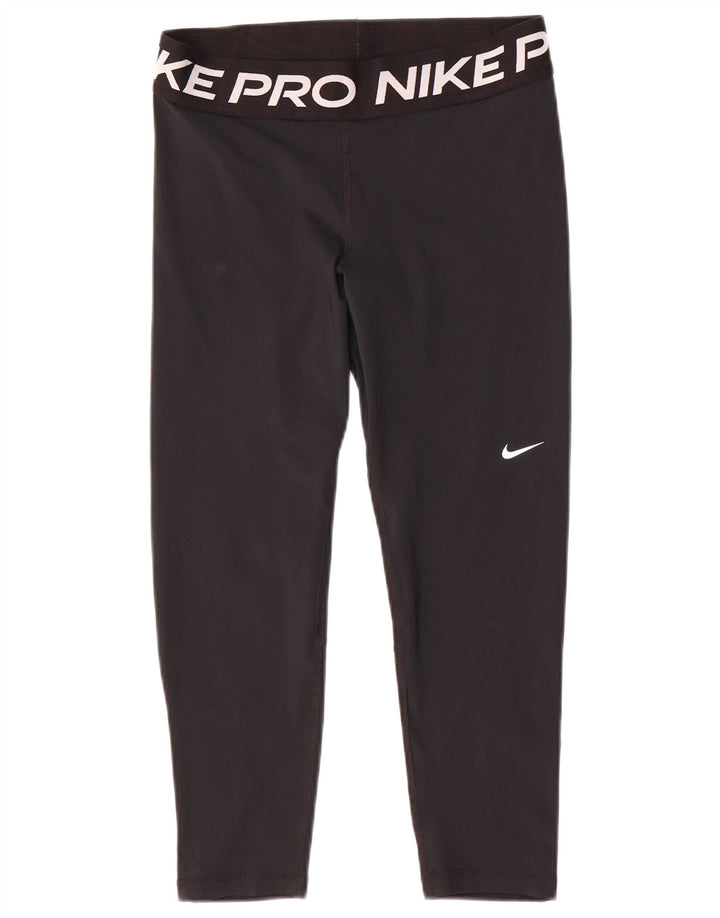 Damskie legginsy Nike Dri Fit Graphic Capri UK 14, średni czarny poliester