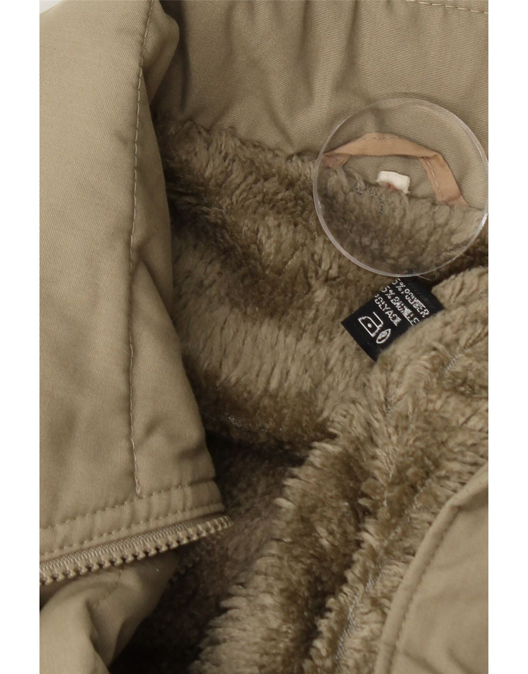 ATLAS FOR MEN Mens Sherpa Windbreaker Jacket IT 48 Medium Beige Polyester Vintage Atlas For Men and Second-Hand Atlas For Men from Messina Hembry 