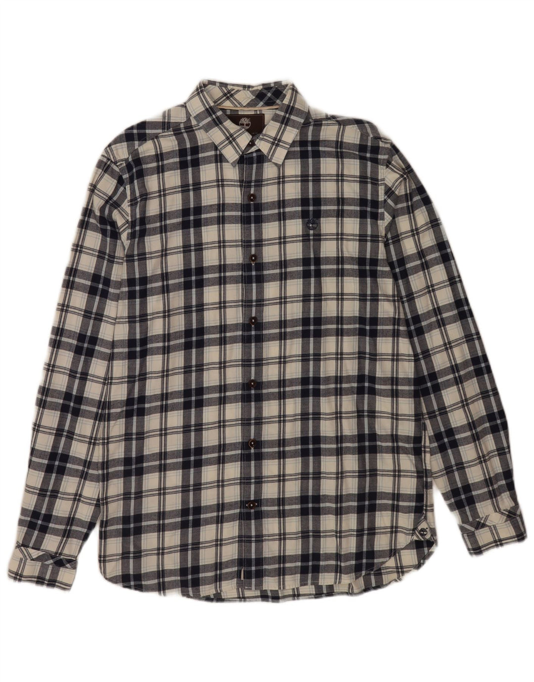 Męska koszula flanelowa Timberland o regularnym kroju, bawełniana w średnią niebieską kratkę