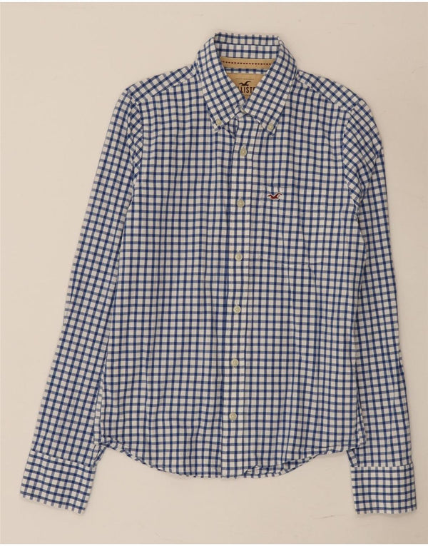 Hollister Mens Shirt Small Blue Gingham Cotton