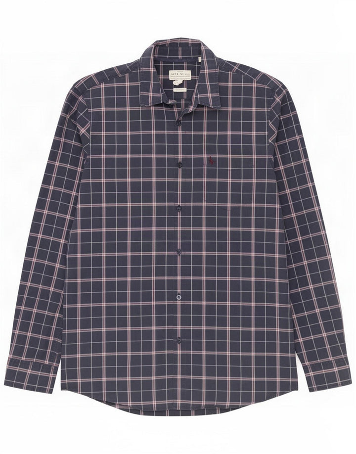 Jack Wills Koszula męska Średnia Granatowa Kratka Bawełniana