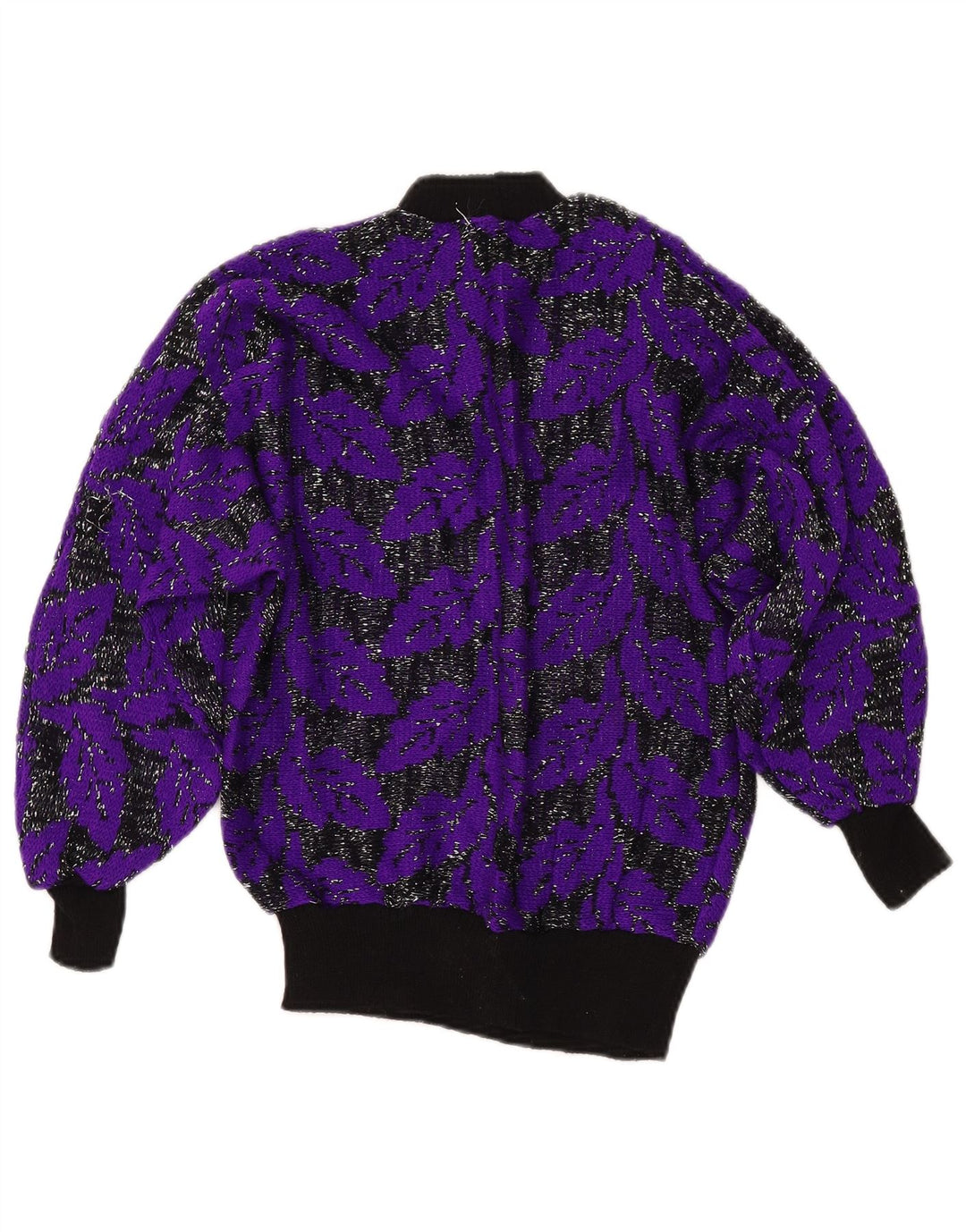 Sweter damski VINTAGE z golfem UK 8, mały fioletowy blok kolorów