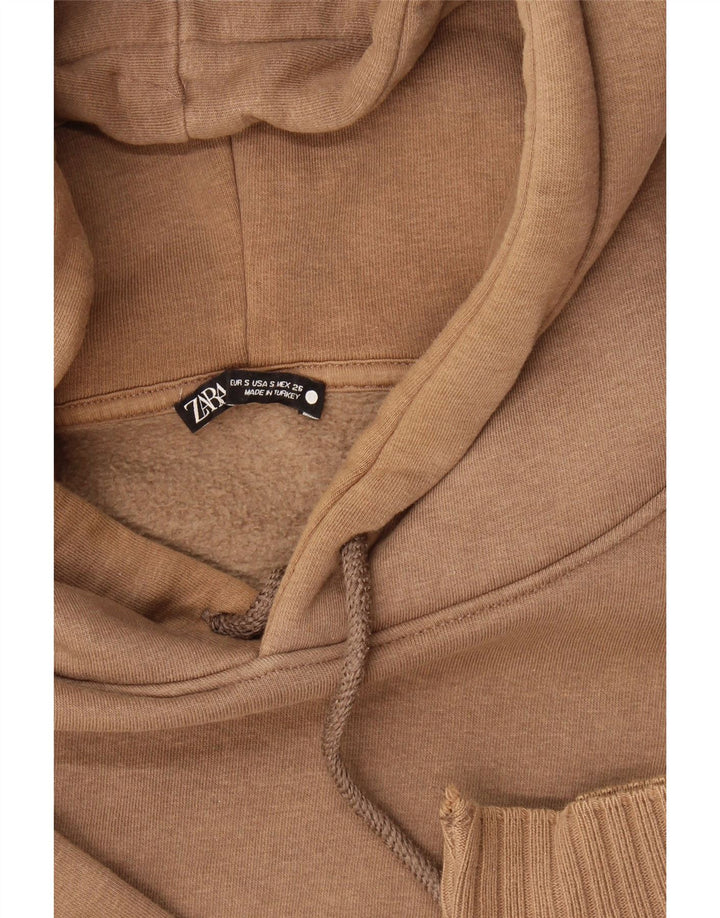 Męski sweter z kapturem Zara, mały, brązowy