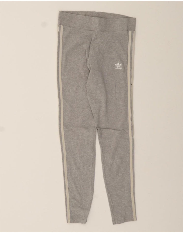 ADIDAS Womens Leggings UK 10 Small Grey Cotton Vintage Adidas and Second-Hand Adidas from Messina Hembry 