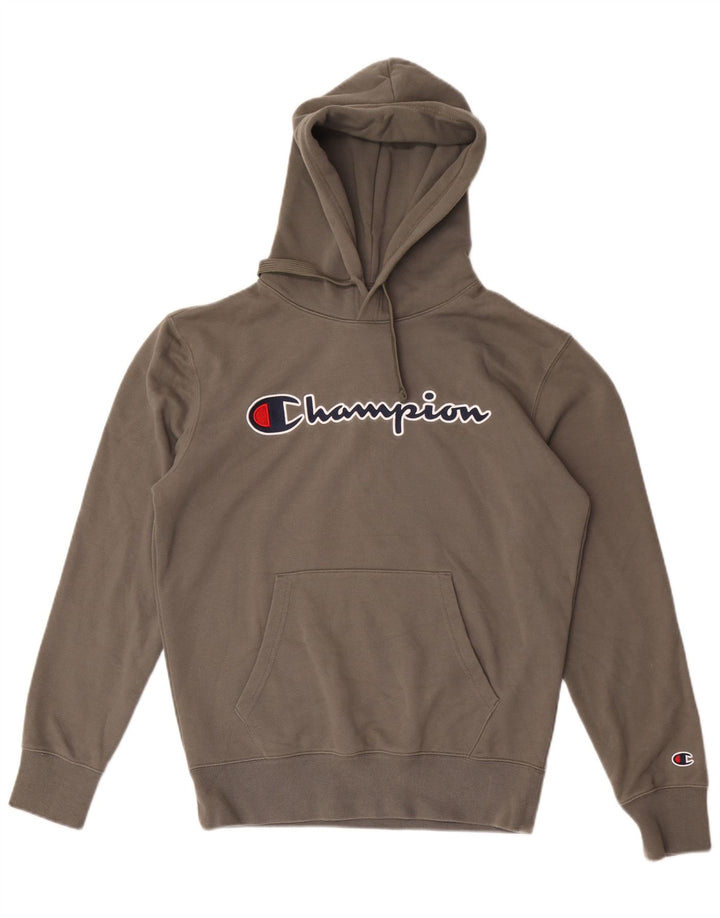 Męski sweter z kapturem i grafiką CHAMPION, średnia bawełna khaki