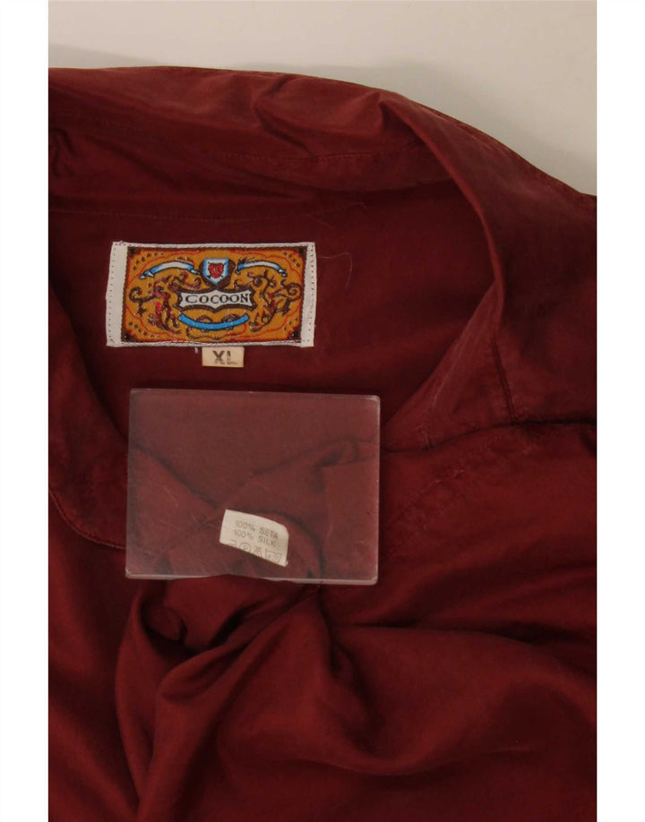 Koszula męska Vintage XL, bordowy jedwab