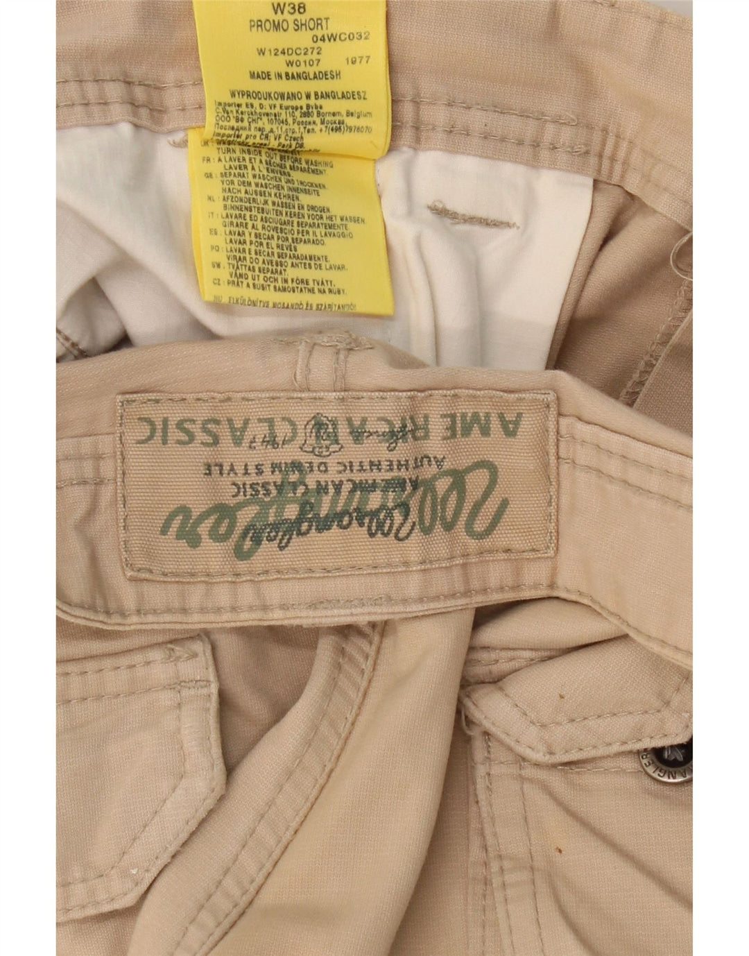 WRANGLER Mens Cargo Shorts W38 XL Beige Cotton Vintage Wrangler and Second-Hand Wrangler from Messina Hembry 