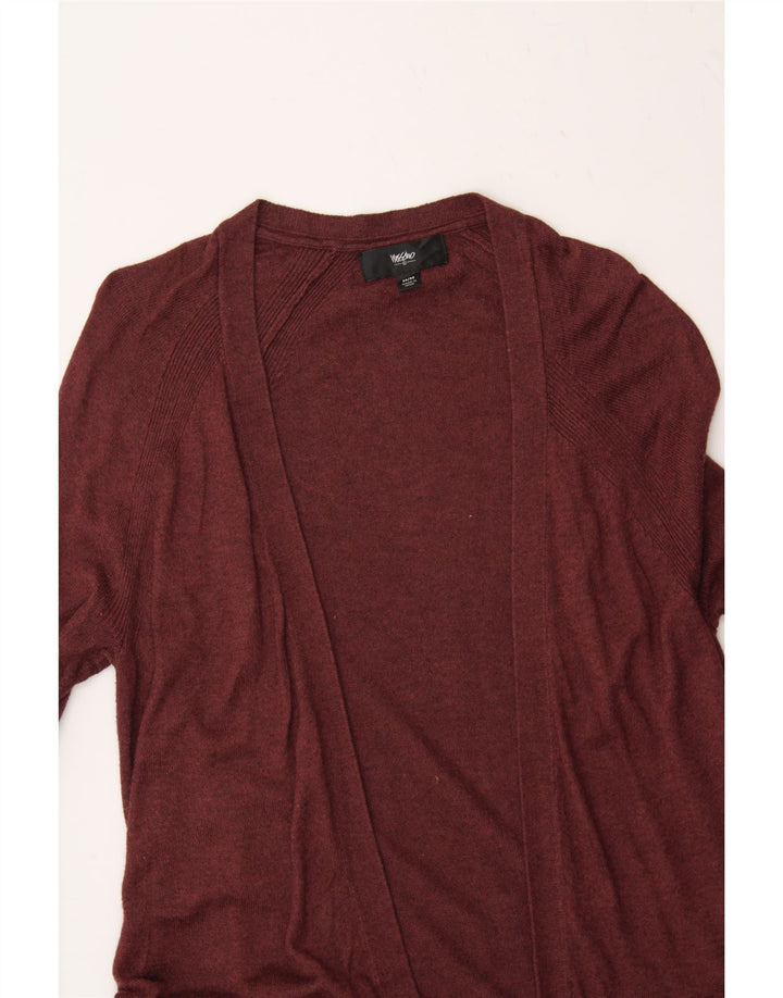 MOSSIMO Womens Open Cardigan Sweater UK 14 Medium Burgundy Nylon Vintage Mossimo and Second-Hand Mossimo from Messina Hembry 