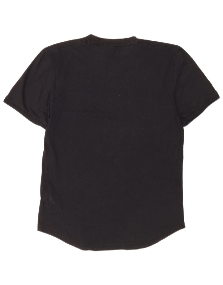 Męski T-shirt z grafiką ADIDAS, mały, czarny, bawełniany