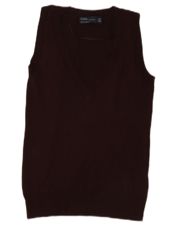 Damska kamizelka Zara Top UK 10 Small Brown wiskoza