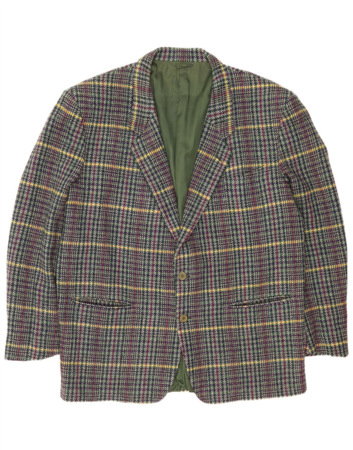 Cerruti 1881 Męska marynarka zapinana na 2 guziki UK 42 XL Wielokolorowa wełna w kratę