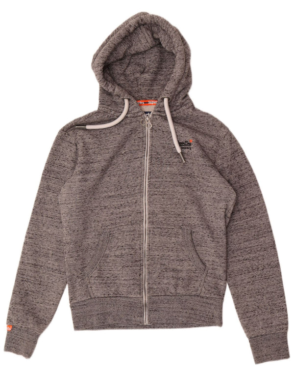 Męski sweter z kapturem i zamkiem Superdry XS, szara, bawełniana w plamki