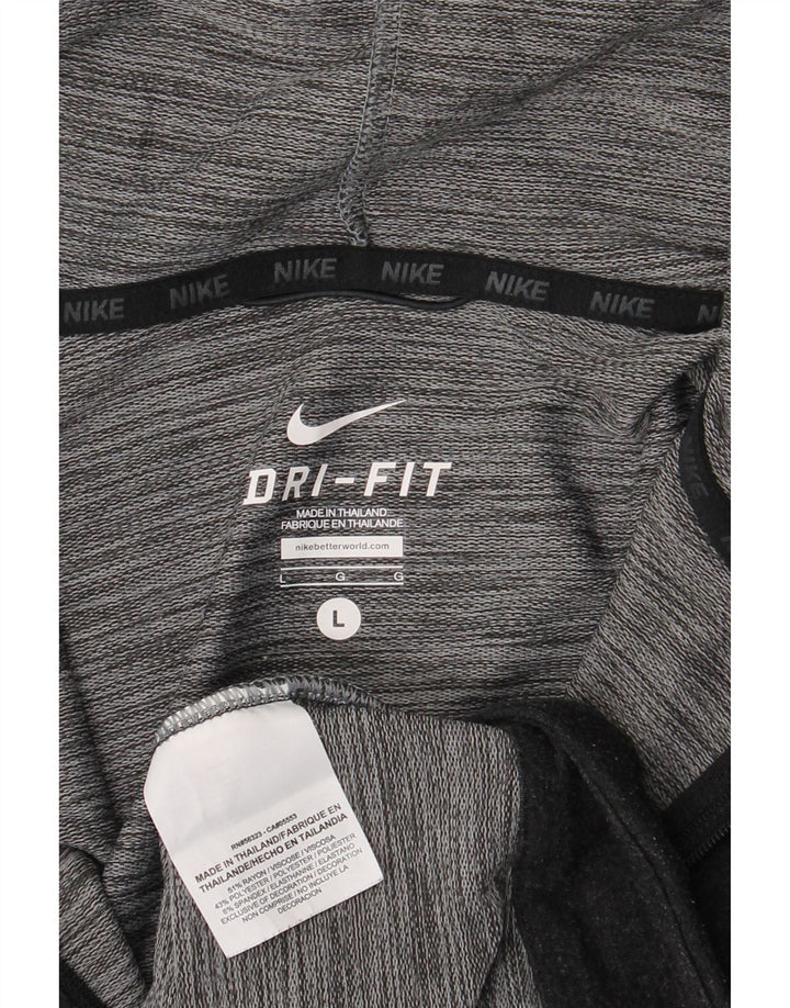 Męski sweter z kapturem i zamkiem Nike Dri Fit, duży, szary, sztuczny jedwab