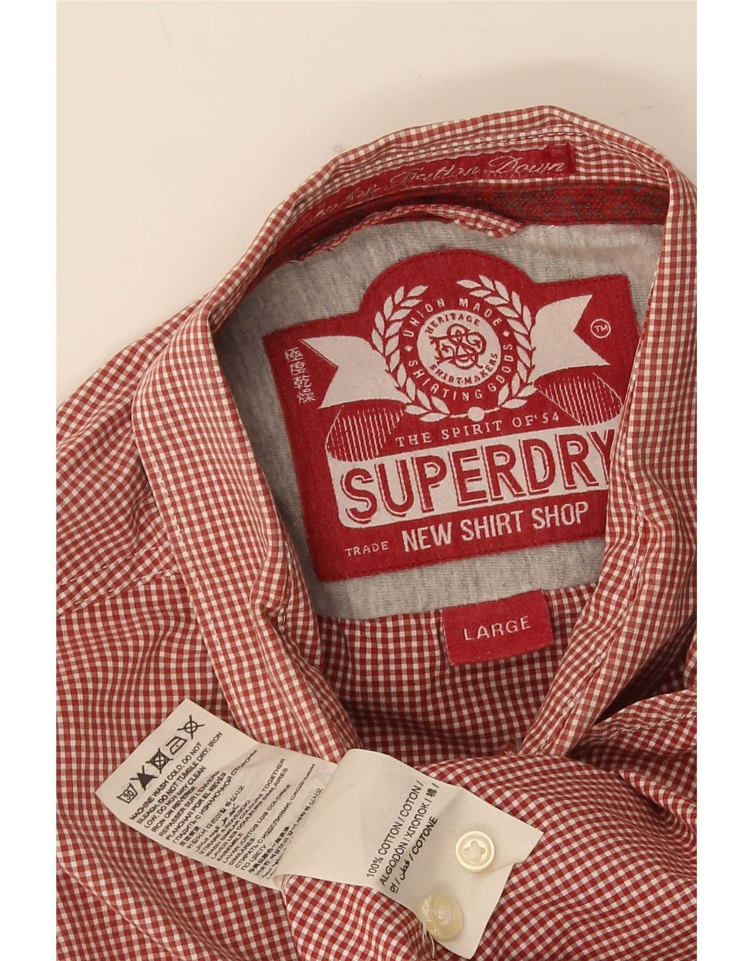 Koszula męska Superdry, duża, bawełniana w czerwoną kratkę