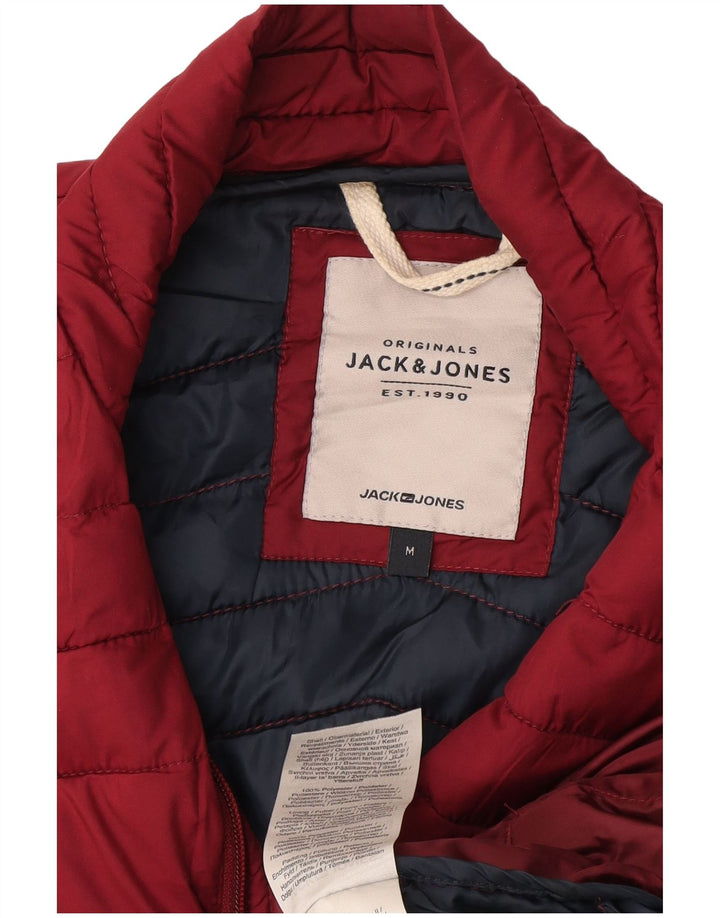 Męska wyściełana kamizelka Jack & Jones UK 38, średni bordowy poliester