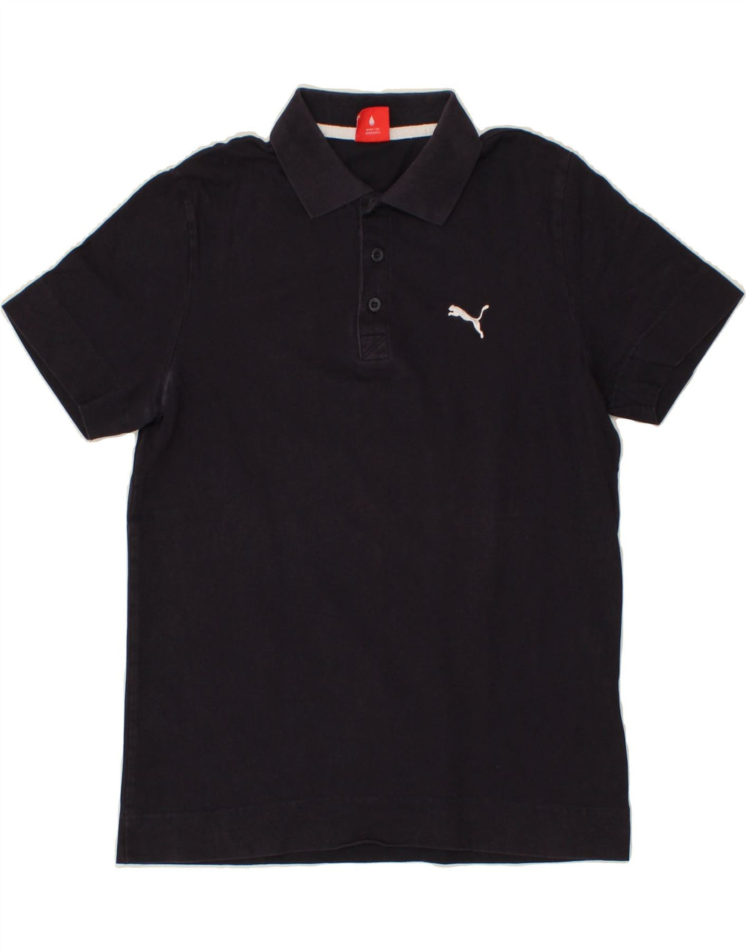 PUMA Mens Polo Shirt Medium Navy Blue Cotton Vintage Puma and Second-Hand Puma from Messina Hembry 