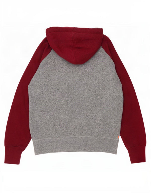Męski sweter z kapturem Superdry z grafiką XL, szary, bawełniany z blokami kolorów
