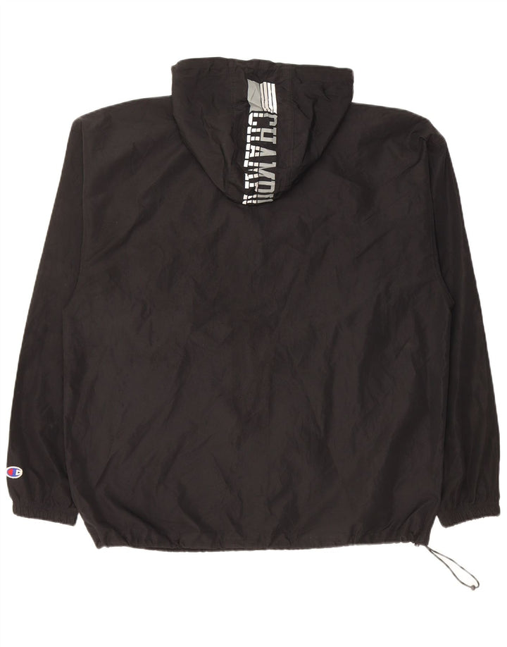 Męska kurtka przeciwdeszczowa Champion Graphic Pullover UK 40, duży, czarny poliester