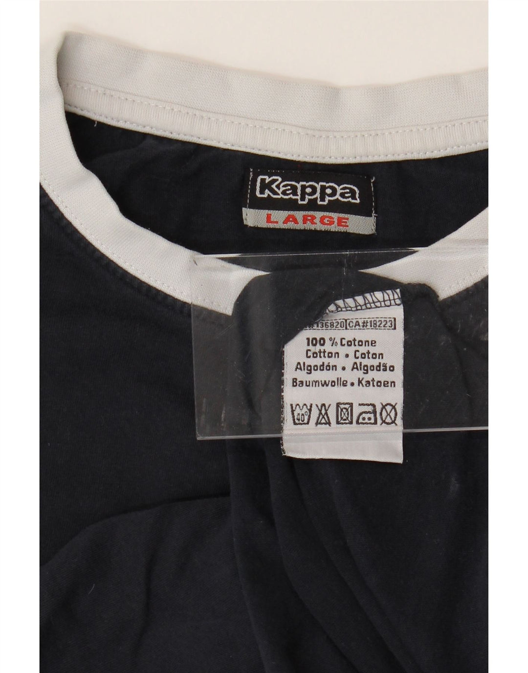 T-shirt męski KAPPA, duży, bawełniany, granatowy