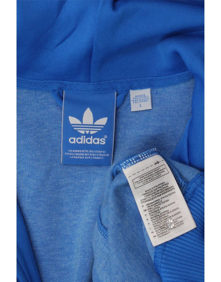 Adidas Męski sweter z kapturem i zamkiem błyskawicznym, duży niebieski poliester