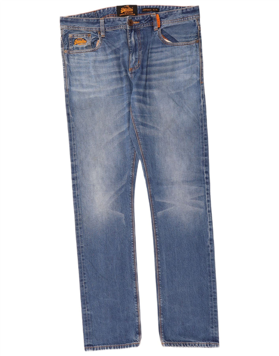SUPERDRY Męskie jeansy typu corporal W36 L34 Niebieskie bawełniane