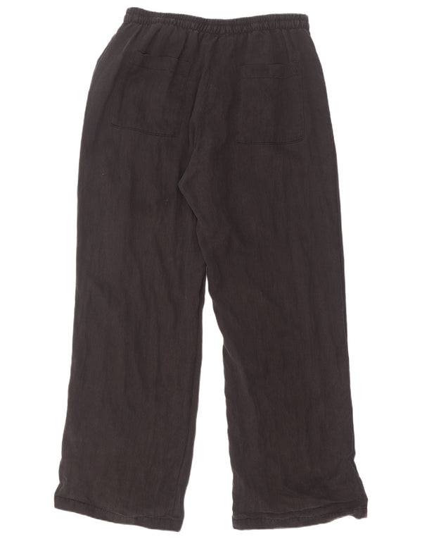 Zara Womens Wide Leg Chino Trousers Large W30 L32 Black Lyocell