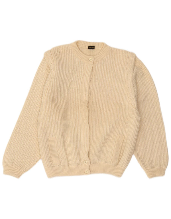 Sweter damski Donatella UK 16, duży, beżowy, z dziewiczej wełny