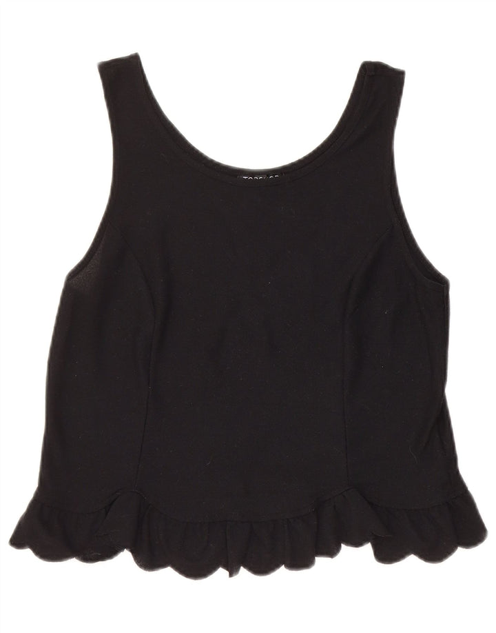 Topshop damska kamizelka Top UK 8, mała, czarna, poliester