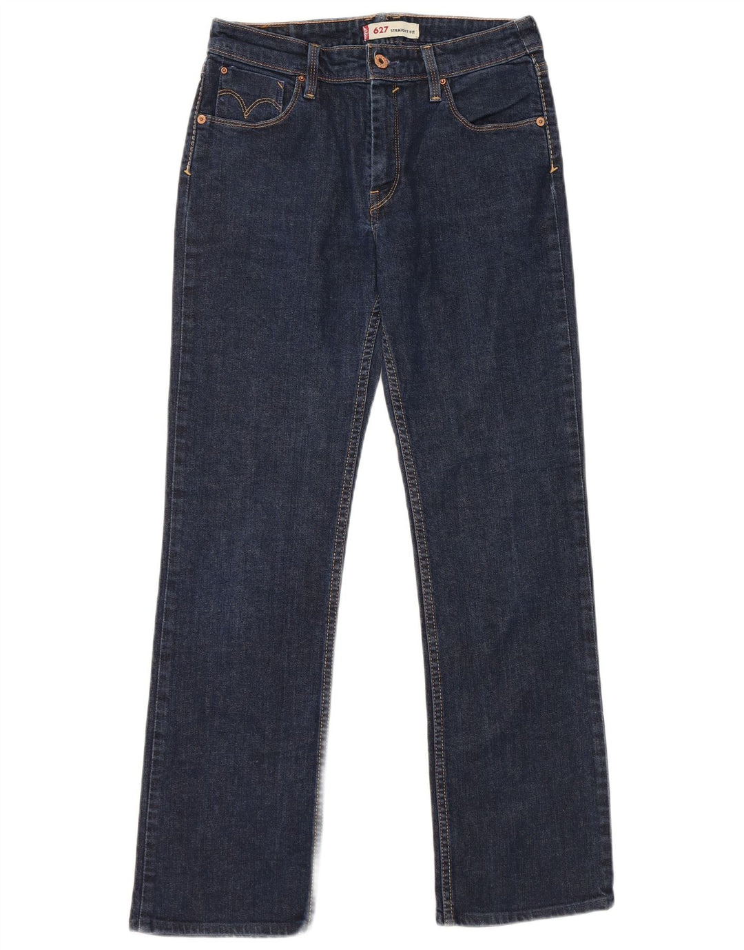 Damskie jeansy Levi's 627 Straight W30 L29 Niebieskie bawełniane