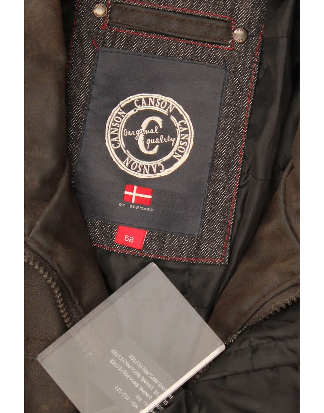 CANSON Męska kurtka ze sztucznej skóry EU 52 XL, brązowy polietylen