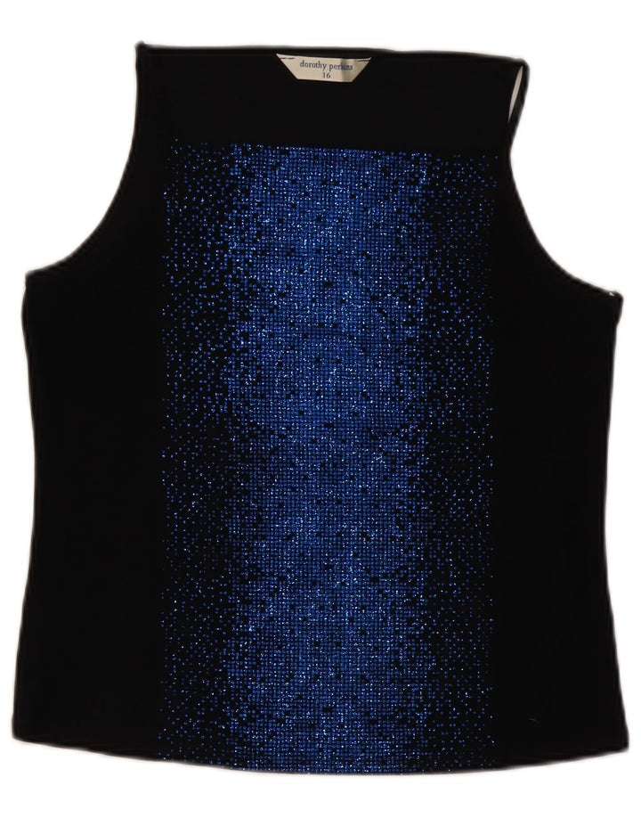 Dorothy Perkins Damski top na ramiączkach UK 16, duży, czarny poliester