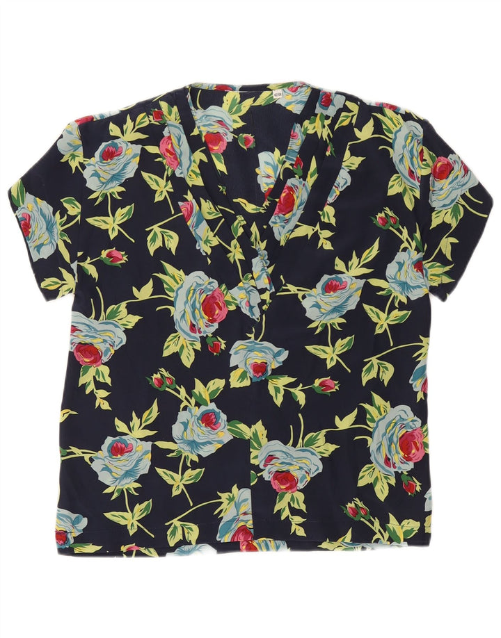 Bluzka damska Vintage Top IT 42/44 Średni granatowy w kwiaty