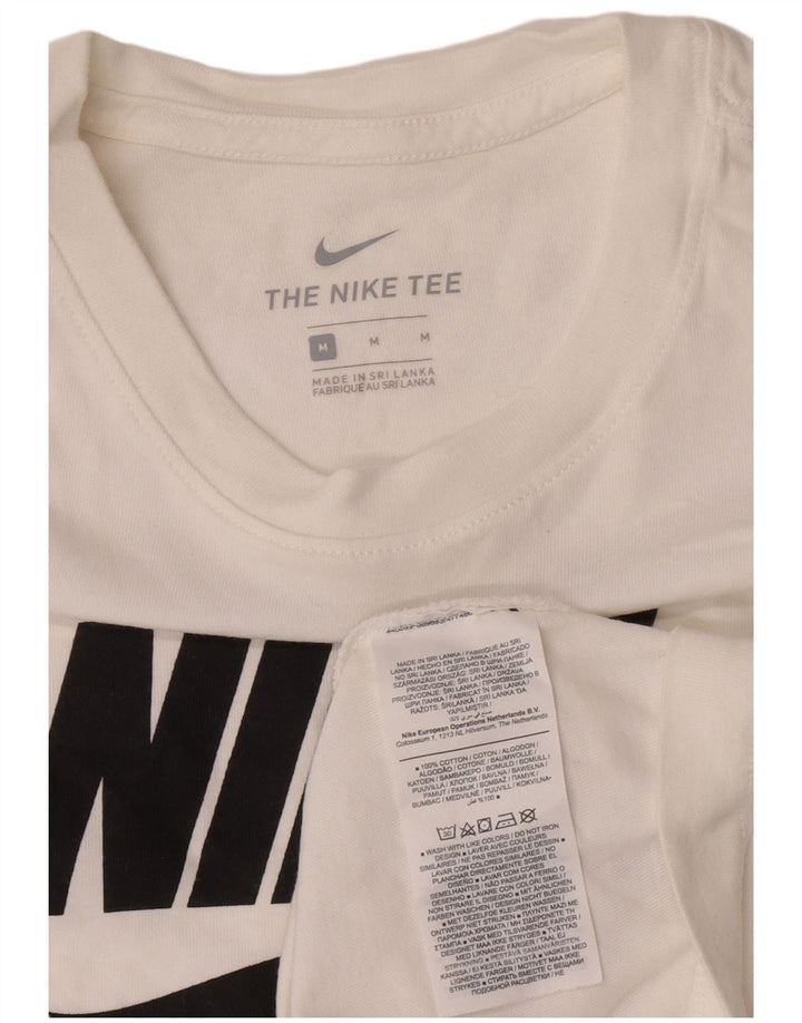 Męska koszulka z grafiką o regularnym kroju Nike z długim rękawem i średnią białą bawełną