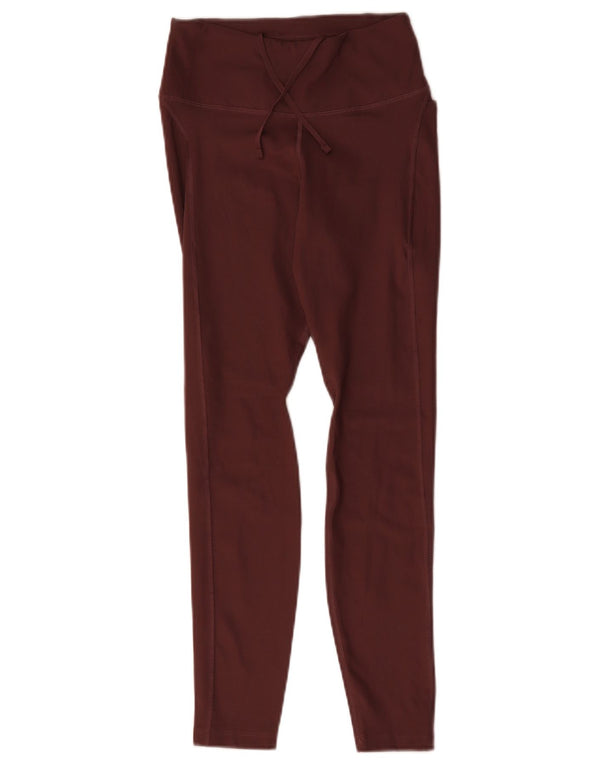Damskie legginsy Nike Dri Fit UK 8, małe, bordowe