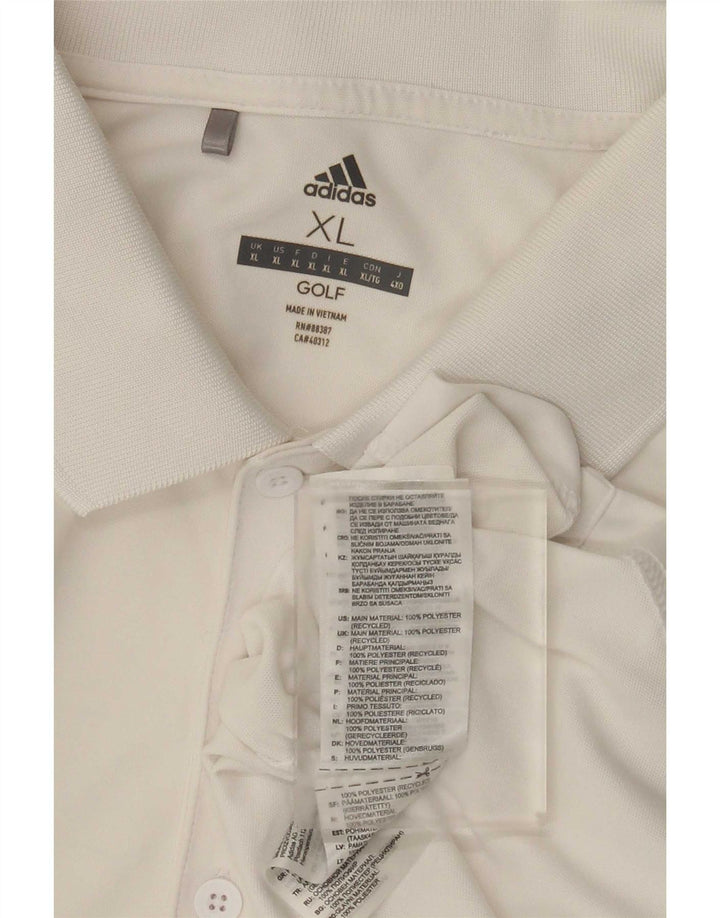 Męska koszulka polo golfowa Adidas XL Biała poliestrowa