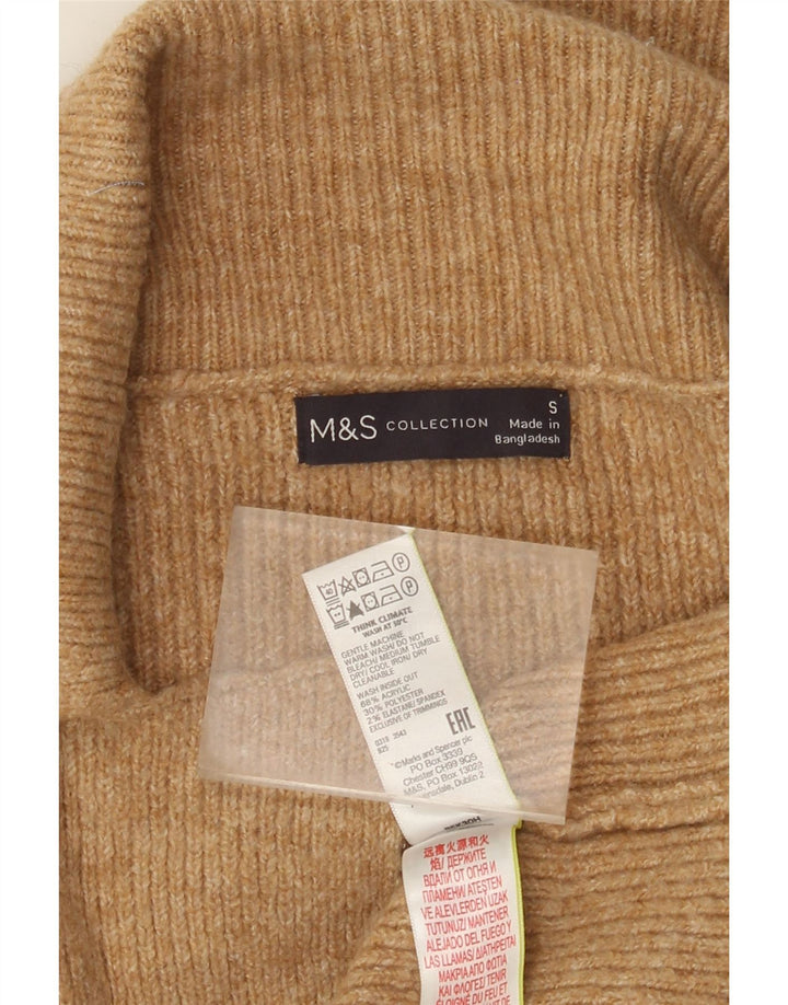Marks & Spencer Damski sweter rozpinany o długim kroju, UK 10, mały, brązowy
