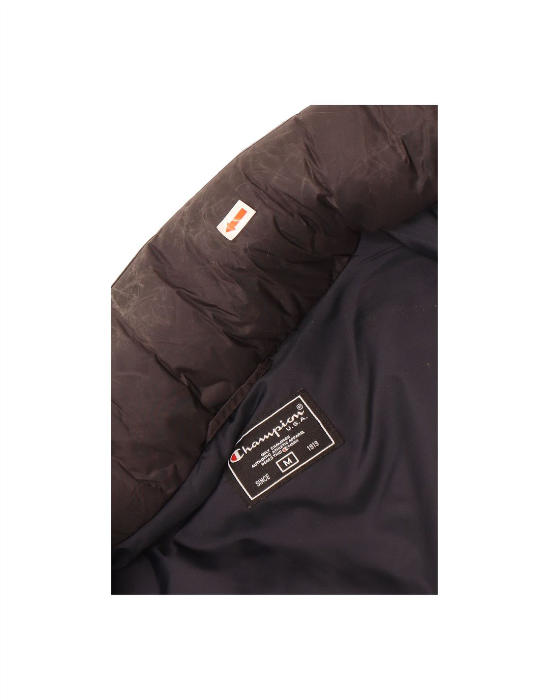 CHAMPION Mens Hooded Padded Jacket UK 38 Medium Black Nylon Vintage Champion and Second-Hand Champion from Messina Hembry 