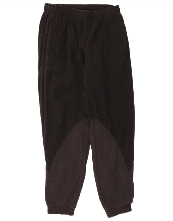 Męskie polarowe spodnie dresowe ADIDAS, małe, czarne, poliestrowe