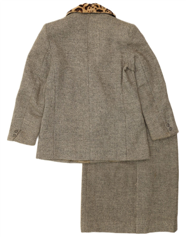 Dwuczęściowy zestaw spódnic damskich w stylu vintage IT 44 Medium W28 Szara jodełka