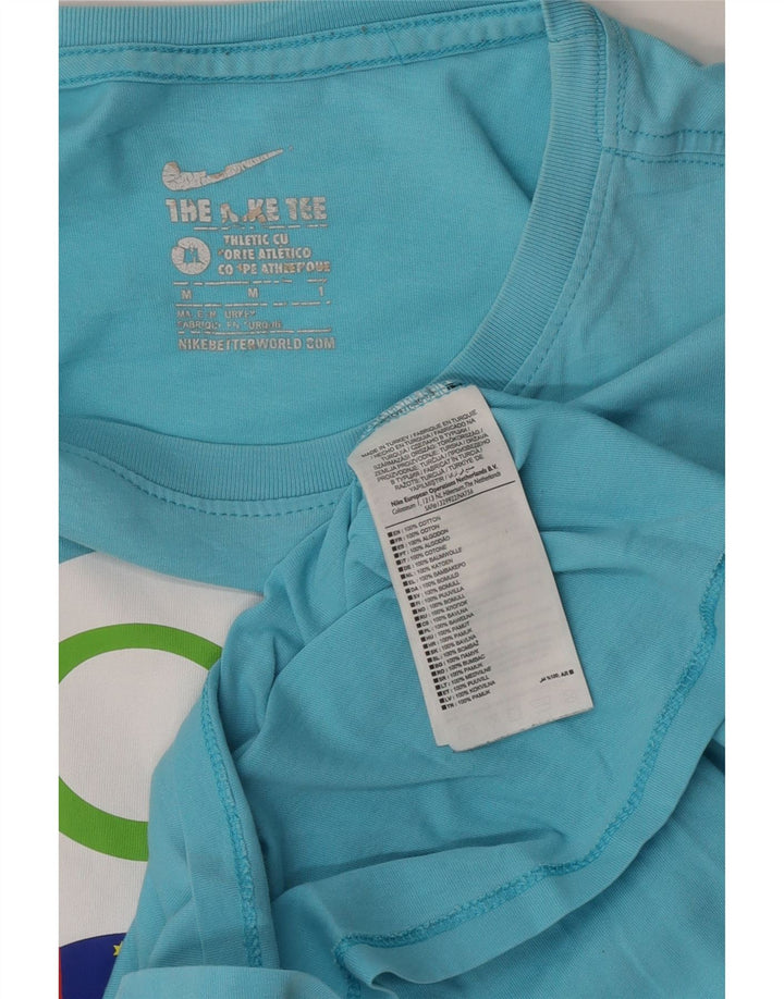 Męski T-shirt Nike Athletic Cut Graphic Top, średnia niebieska bawełna