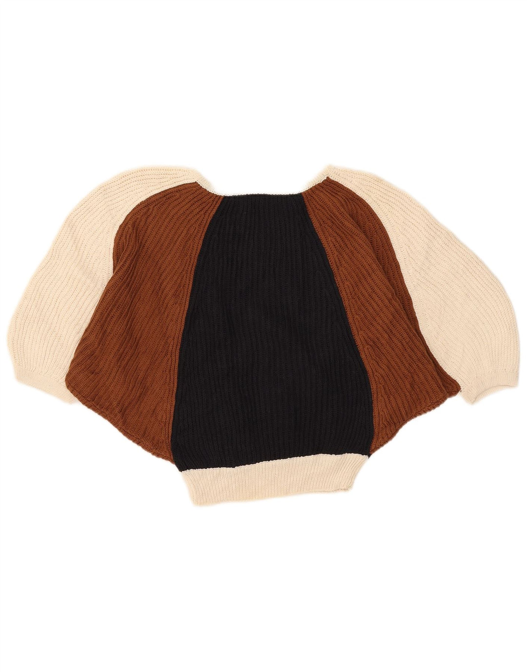 Sweter damski w stylu vintage z rękawem 1/2 i dekoltem w łódkę IT 44 Średni wielokolorowy