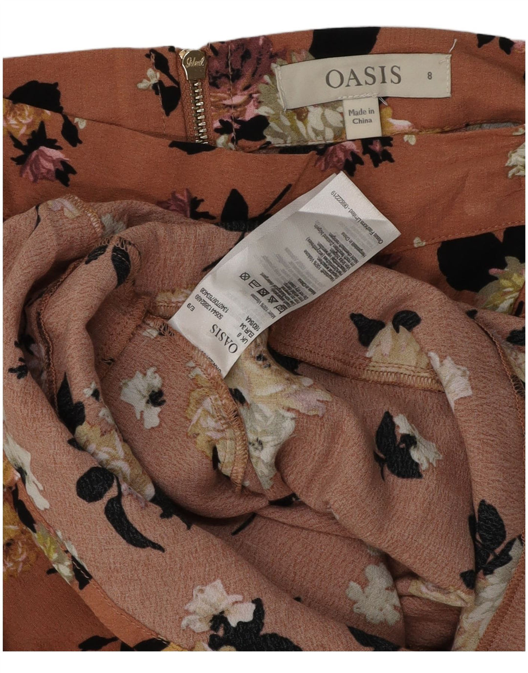 Damska spódniczka mini Oasis UK 8 Small W28 Różowa wiskoza w kwiaty