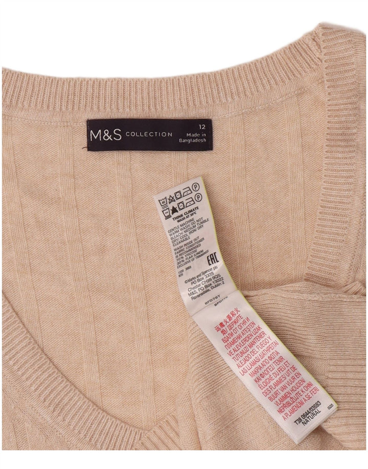 Marks & Spencer Damski podkoszulek z kamizelką UK 12 w średnim beżowym kolorze wiskozy
