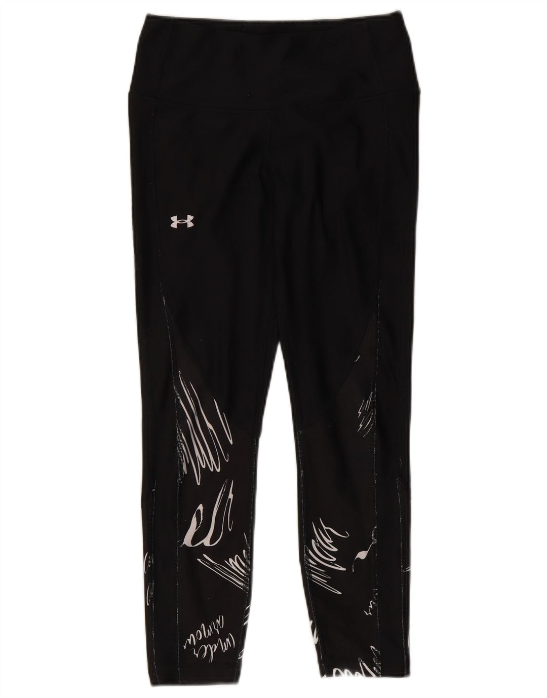 Damskie legginsy Under Armour Heat Gear Graphic UK 8, małe, czarne, poliestrowe