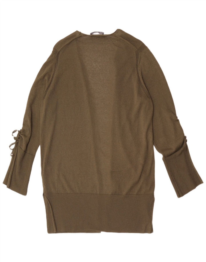 Marks & Spencer Damski sweter z długim rękawem, rozpinany, UK 16, duży, khaki